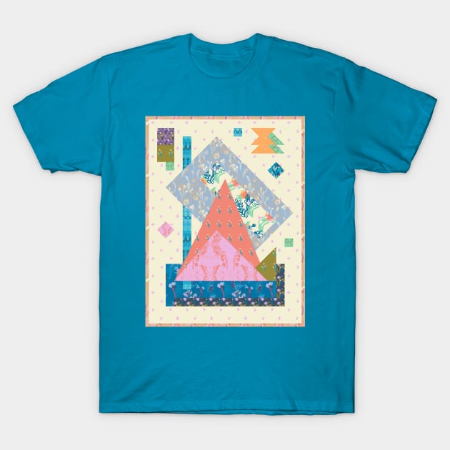 Modern Geometric Quilt Design T-Shirt by Annelie